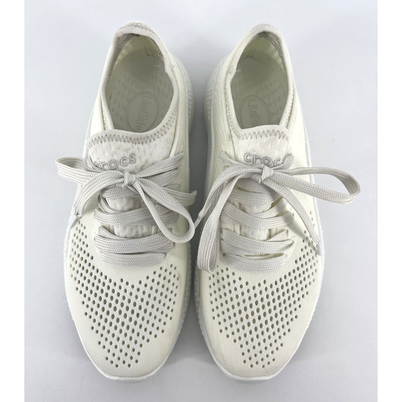 Crocs LiteRide Pacer Cream 205234 Casual Comfort Shoes Women Size 6 - Picture 3 of 13